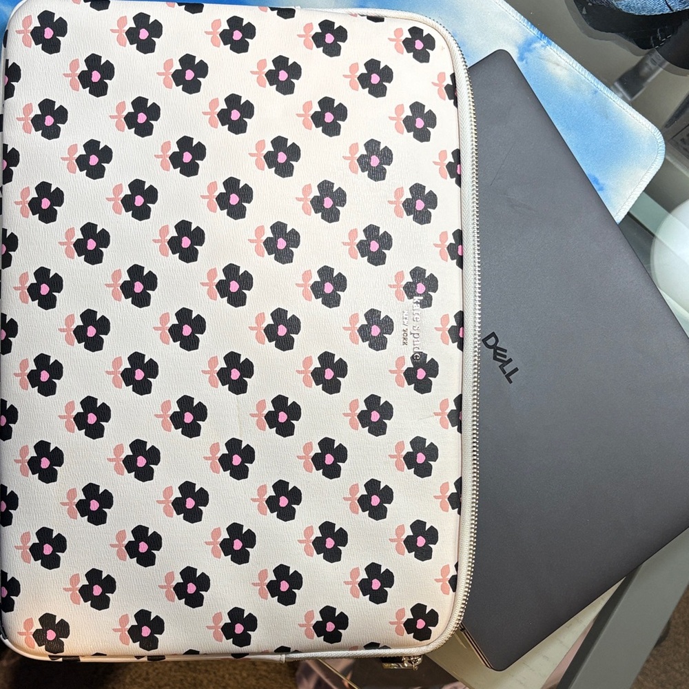 Kate Spade Pink and Black Floral Sleeve